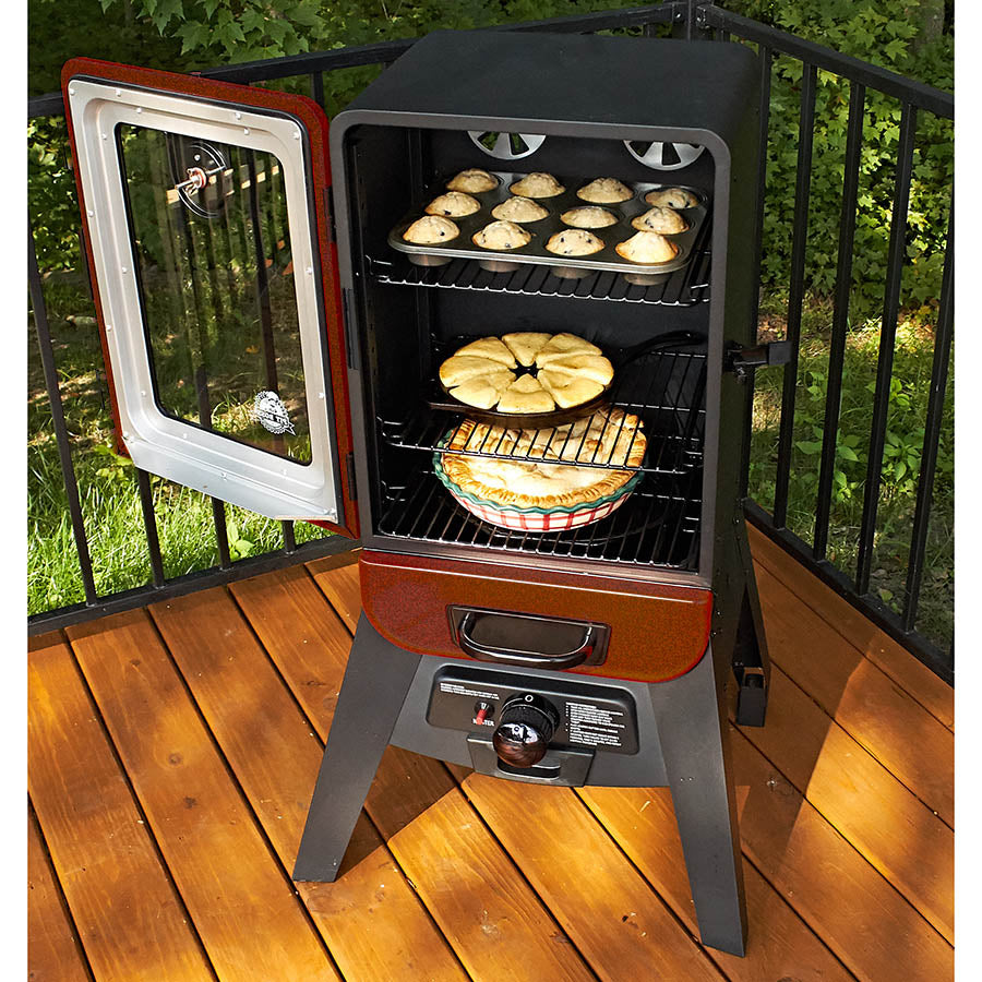 2-Series Gas Vertical Smoker, Red Hammertone