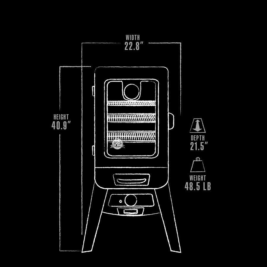 2-Series Gas Vertical Smoker, Red Hammertone