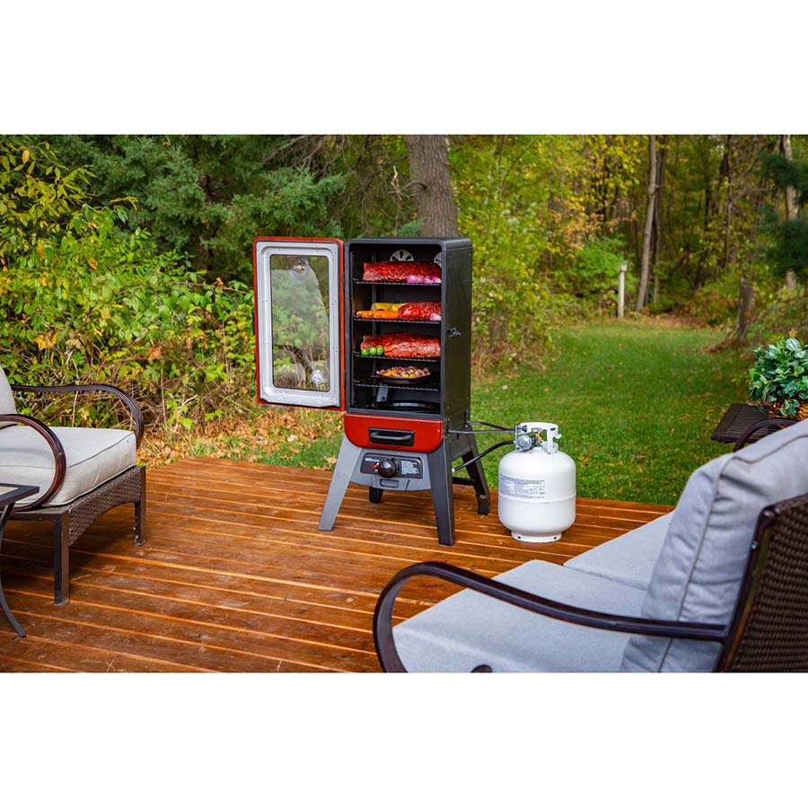 3-Series Gas Vertical Smoker, Red Hammertone