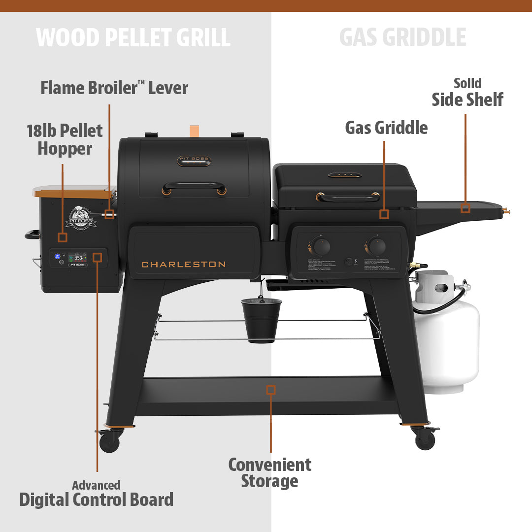 Charleston 1020 Combo Grill - Onyx Edition