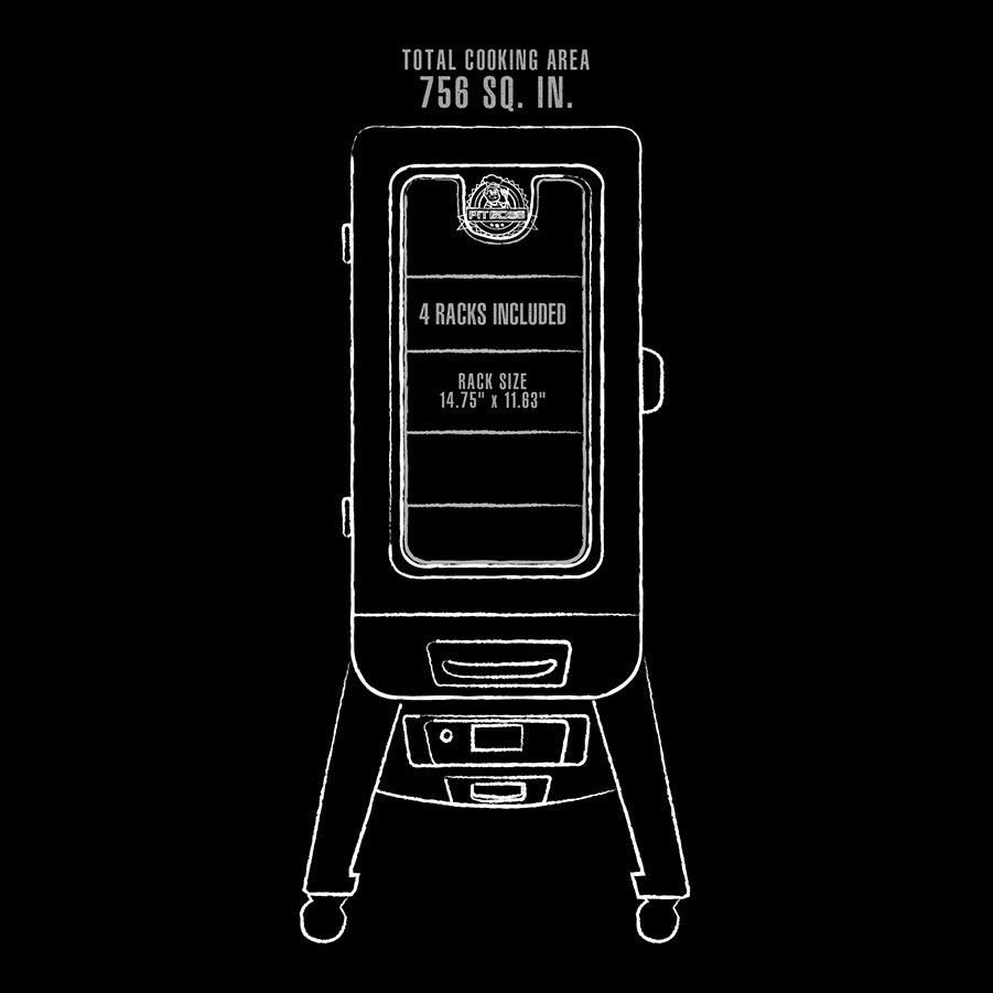 3-Series Digital Vertical Smoker, Silver Hammertone