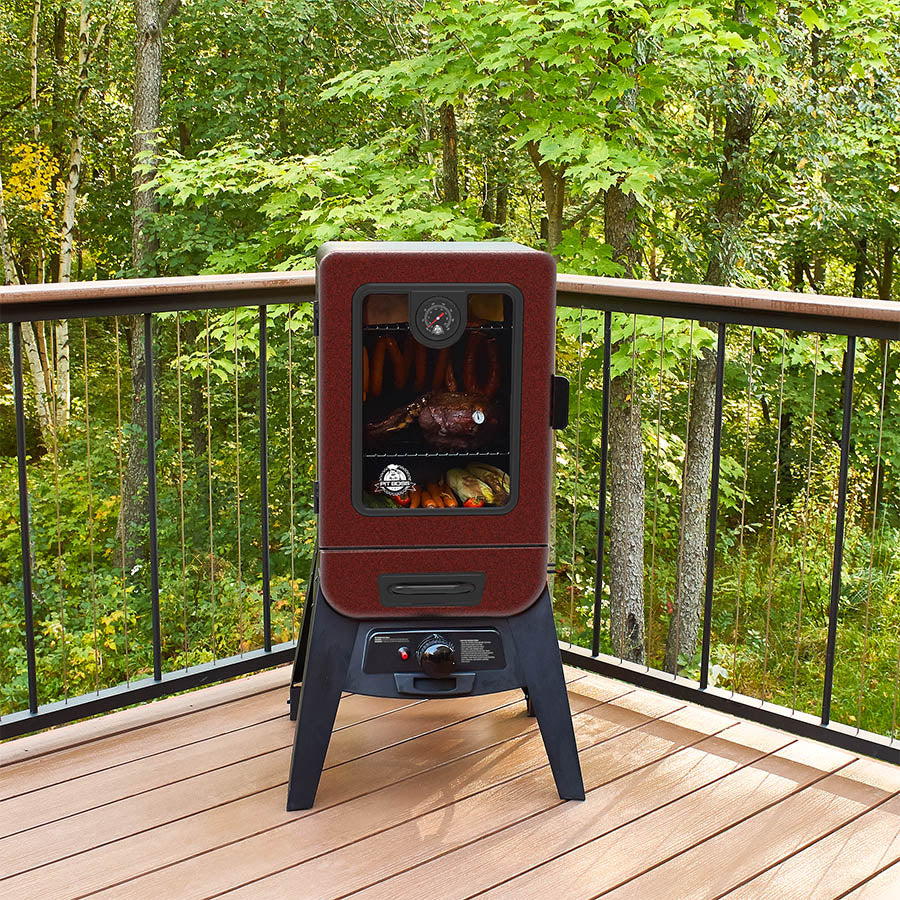 2-Series Gas Vertical Smoker, Red Hammertone