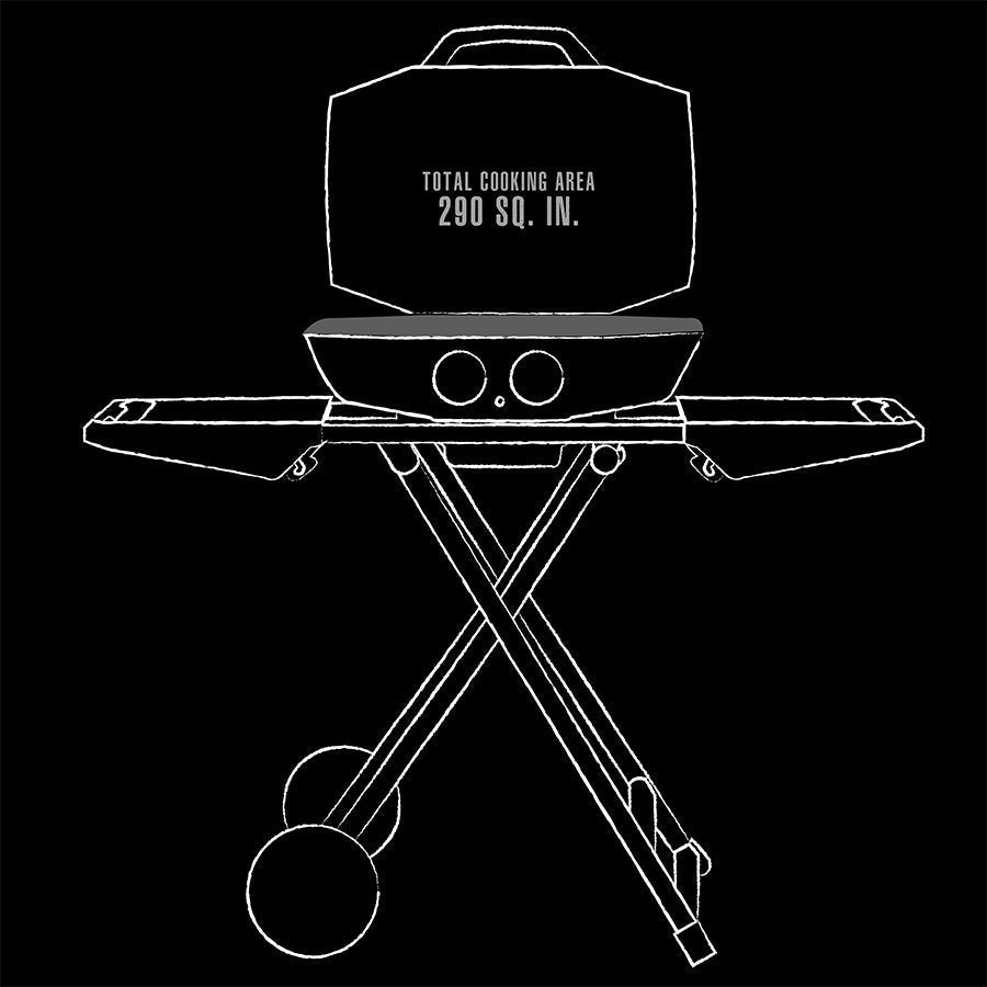 2-Burner Portable Gas Grill with Collapsible Cart