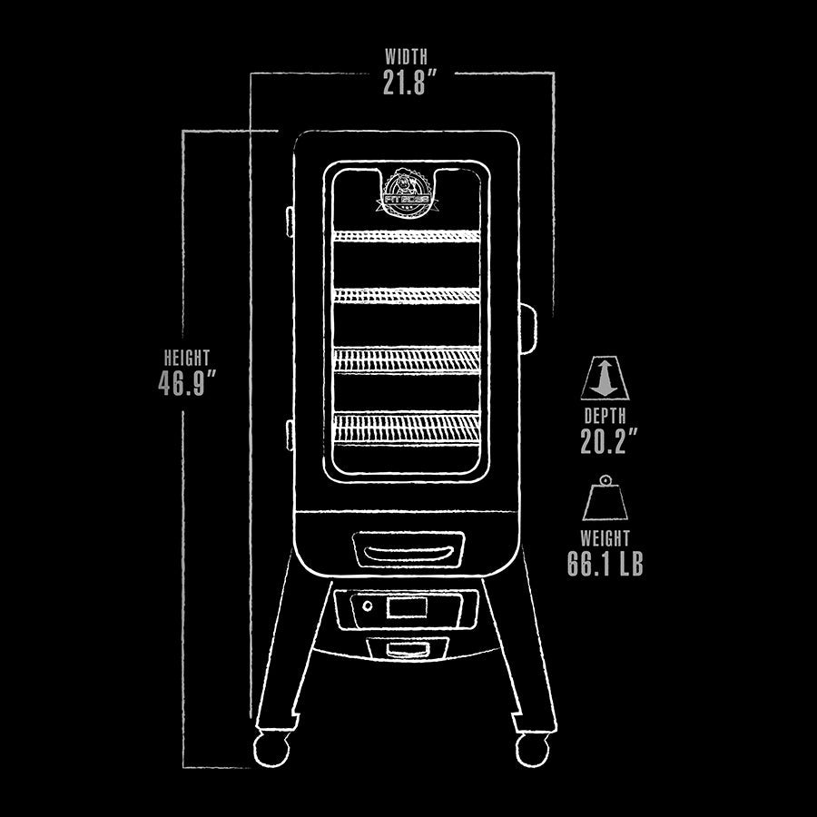3-Series Digital Vertical Smoker, Silver Hammertone