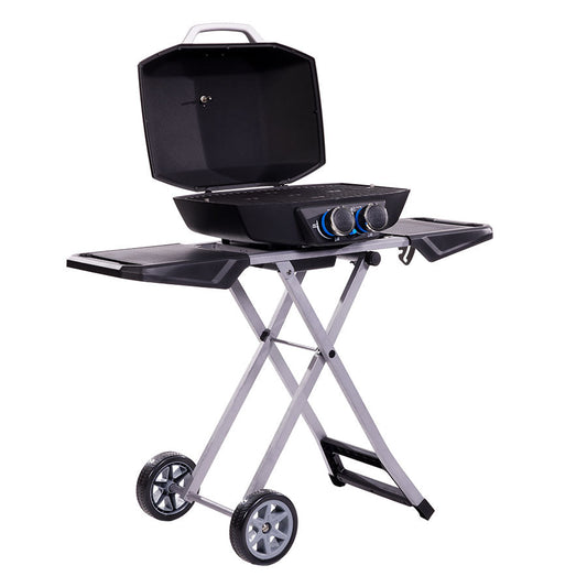 2-Burner Portable Gas Grill with Collapsible Cart