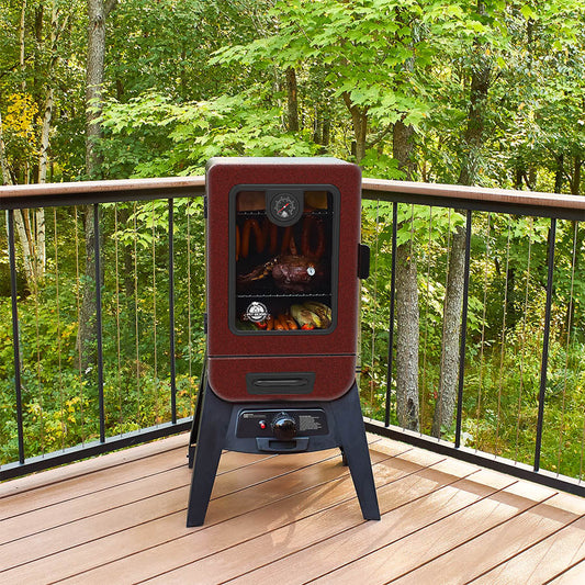 2-Series Gas Vertical Smoker, Red Hammertone