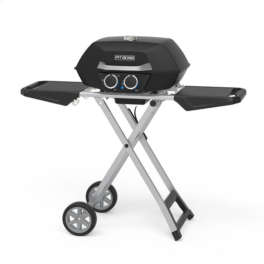2-Burner Portable Gas Grill with Collapsible Cart
